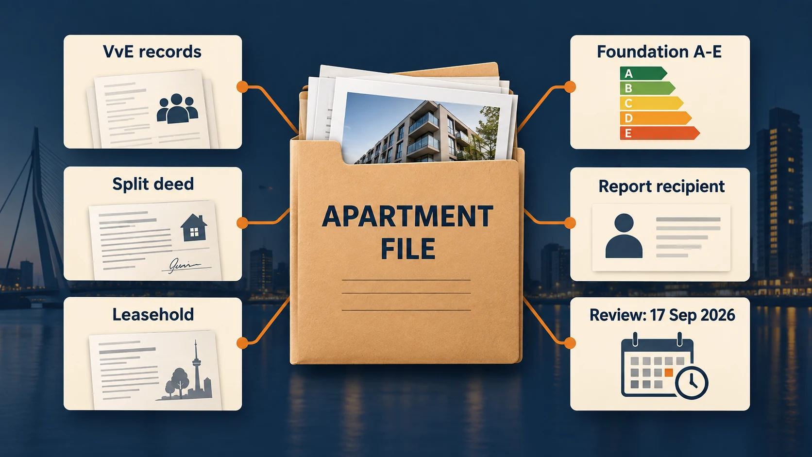 Apartment valuation evidence layers for VvE, split deed, leasehold, foundation and report recipient
