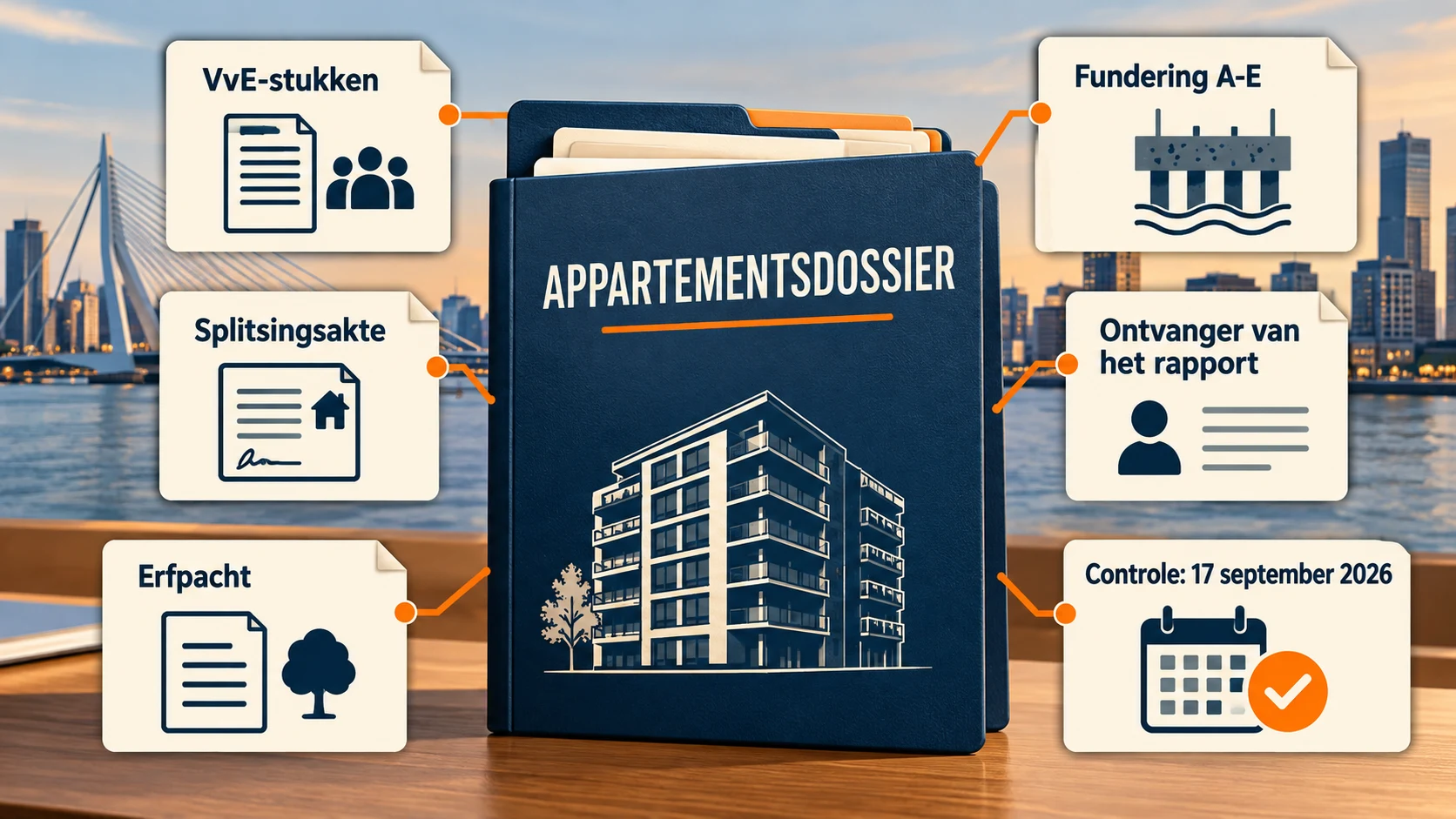 Bewijs lagen voor een appartementtaxatie: VvE, splitsingsakte, erfpacht, fundering en rapportontvanger